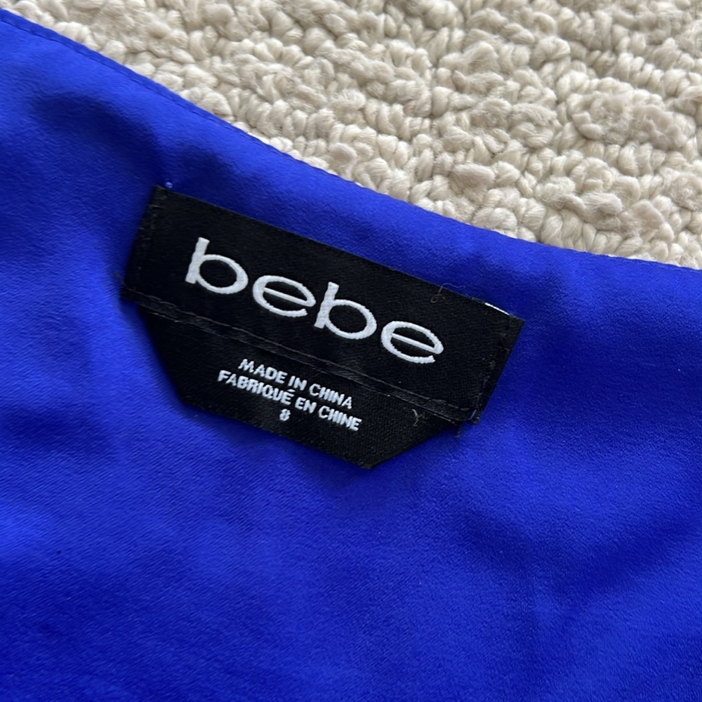 Bebe like new Periwinkle Blue Embroidered Sleeveless Dress - Picture 5 of 11